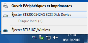 Ejecter disque dur