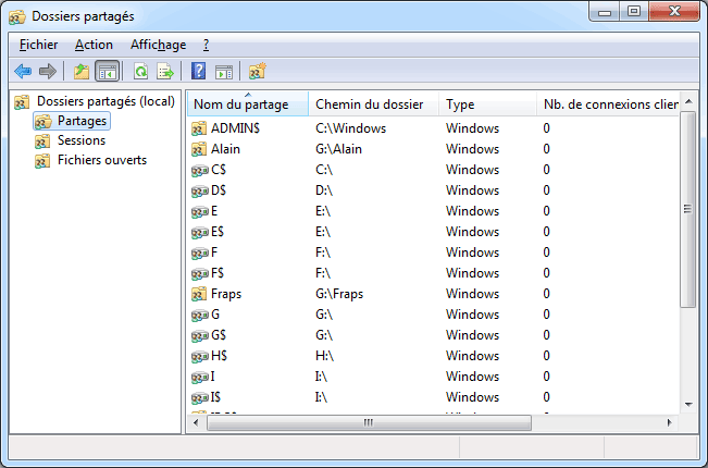 Windows 7 : MSC FSMGMT