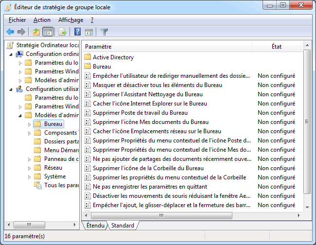 Windows 7 : GPEDIT