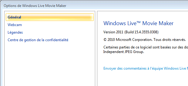 Windows Movie Maker sous Windows 7