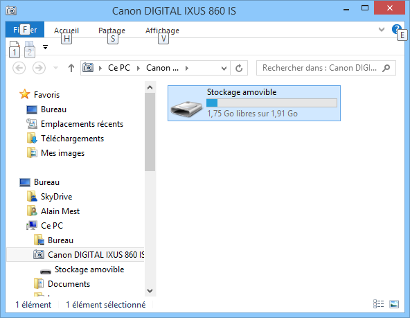 Windows 8 : Branchement de l'APN