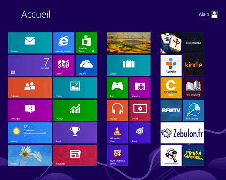 Windows 8 : Accueil