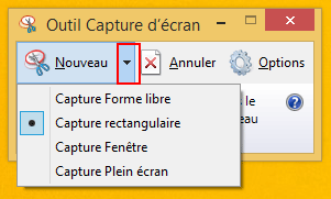 Capture d'écran Windows 8