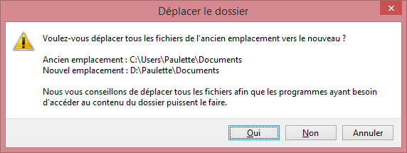 Windows 8 : Propriétés : Emplacement