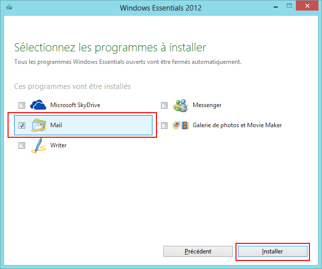 Installation Windows Live Mail