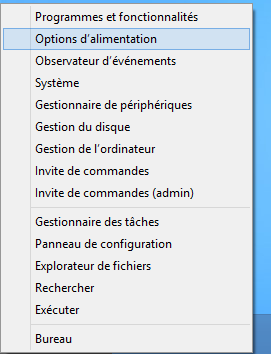 Windows 8 : menu droit