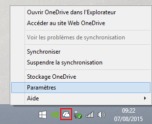 OneDrive - Windows 8 - Paramètres