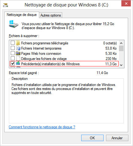 Windows 8 : Supprimer le dossier Windows.old