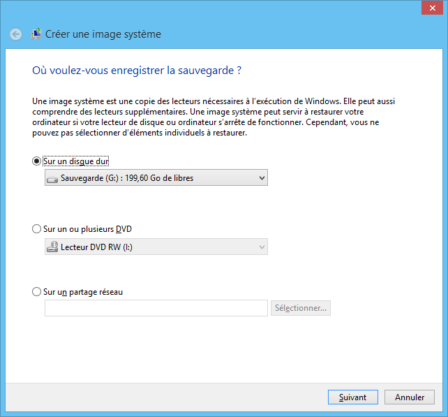 Windows 8 - Création image système