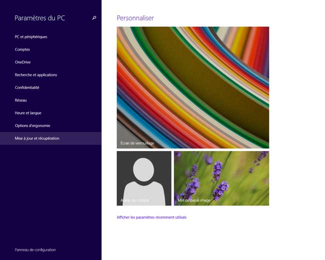 Windows 8.1 : Mise à jour et récupération