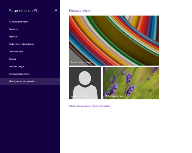 Windows 8.1 - Mise à jour et récupération