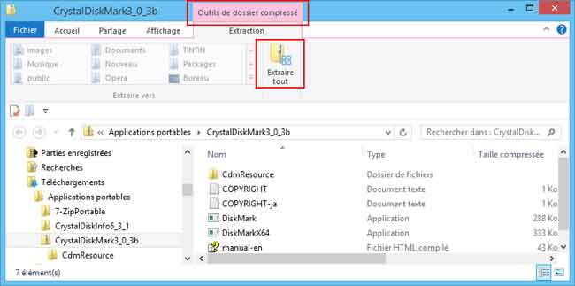 Windows 8 - Décompresser un fichier zip