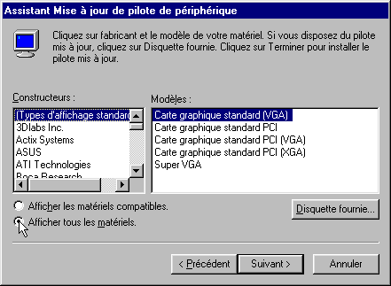 Installation pÃ©riphÃ©rique sous Windows 98