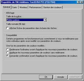 ParamÃ¨tres d'affichage Windows 98 : RÃ©glages avancÃ©s