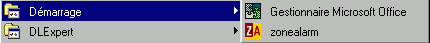 Menu Démarrage sous Windows 98