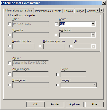 Editer les mots-clés