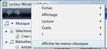 Afficher les menus