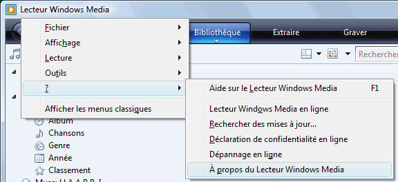 A propos du Lecteur Windows Media