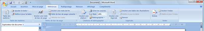 Menus Word 2007