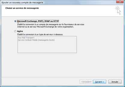 Outlook 2007 : créer un compte