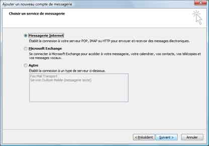 Outlook 2007 : créer un compte