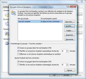 Outlook 2007 : Désactiver un compte