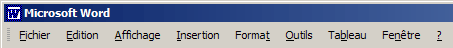 Les menus de Word