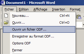 Ouvrir fichier ODF