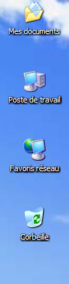 Icones Bureau sous Window XP
