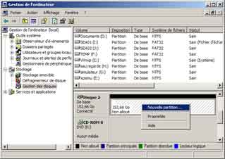 Sélectionner Nouvelle partition...
