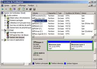 Spécifier la taille de la partition