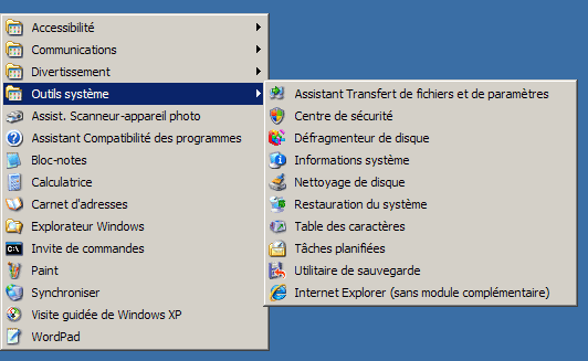 Windows XP : Outils système