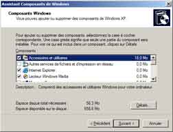 Assistant composants de Windows