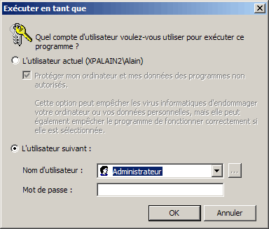 Exécuter en tant que