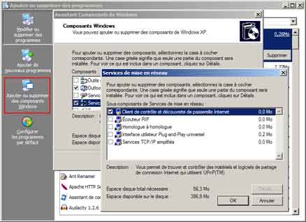 Désactiver Client de contrôle et découverte de passerelle Internet