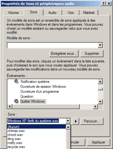 Désactiver le son d'ouverture et fermeture de Windows