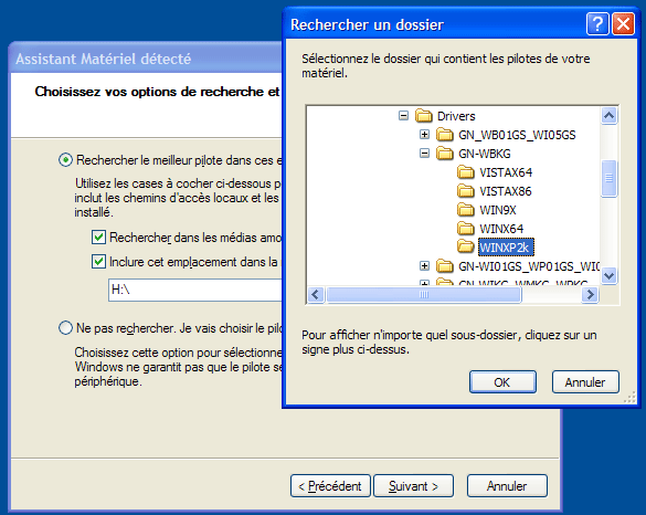 Windows XP : Ajout de matÃ©riel