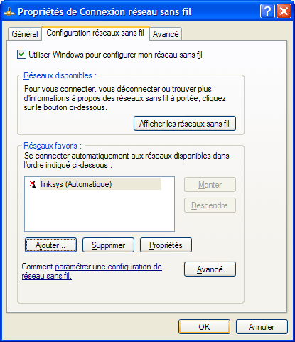 Windows XP : Ajouter réseau Wi-Fi