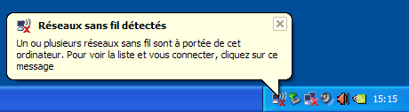 Windows XP : Wi-Fi détecté