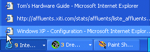 Les boutons de la Barre des tâches sous Windows XP
