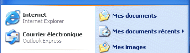 Internet Explorer et Outlook Express dans Démarrer